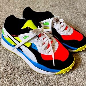 Puma Street Rider Bizerk Shoes Black/White/Fizzy Yellow Mens Size 5